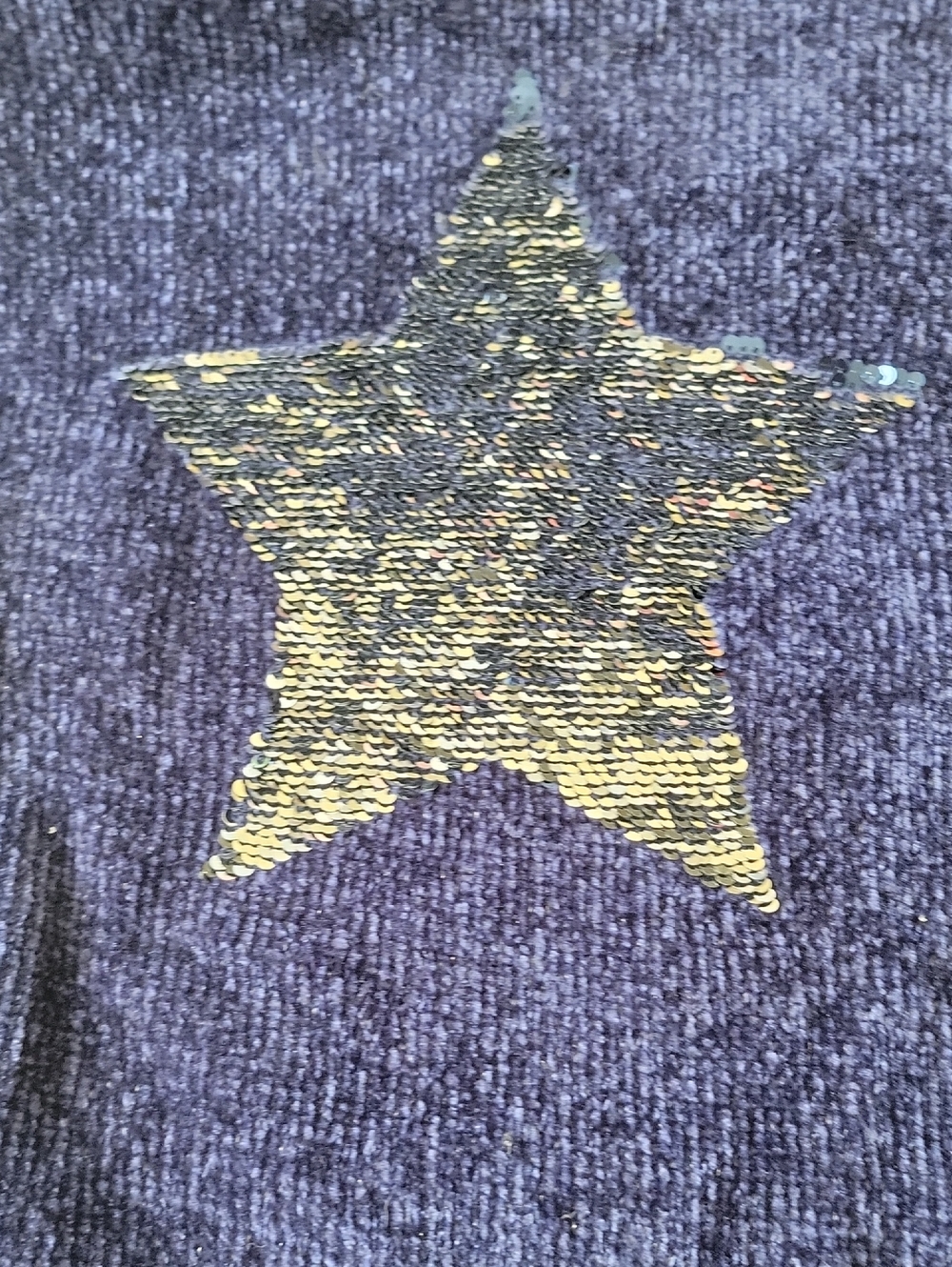 Justice Girls Flip Sequin Chenille Sweater Navy Blue Size 14/16 - Picture 5 of 9